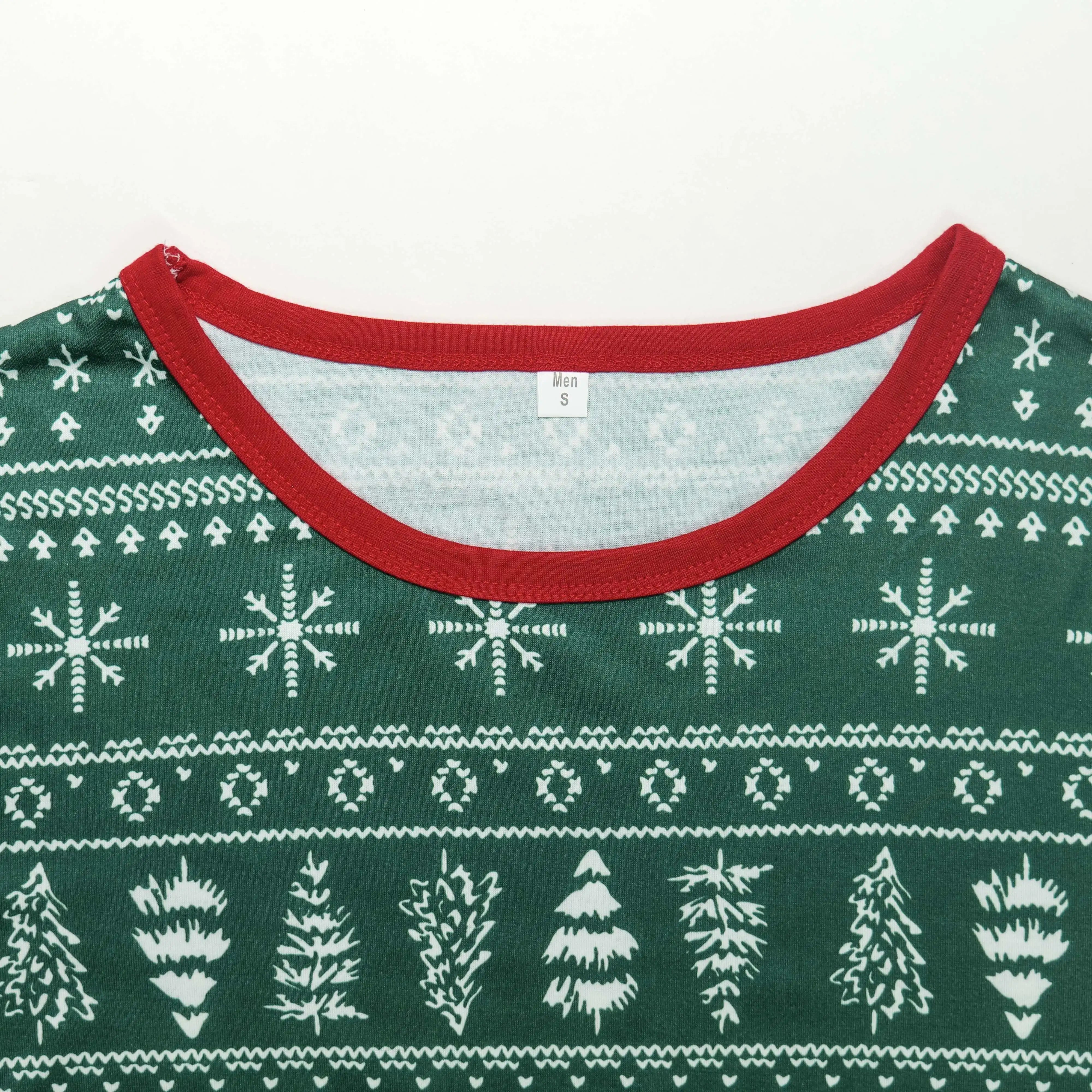 Green & Red Pine Tree & Snowflake Pyjama Set